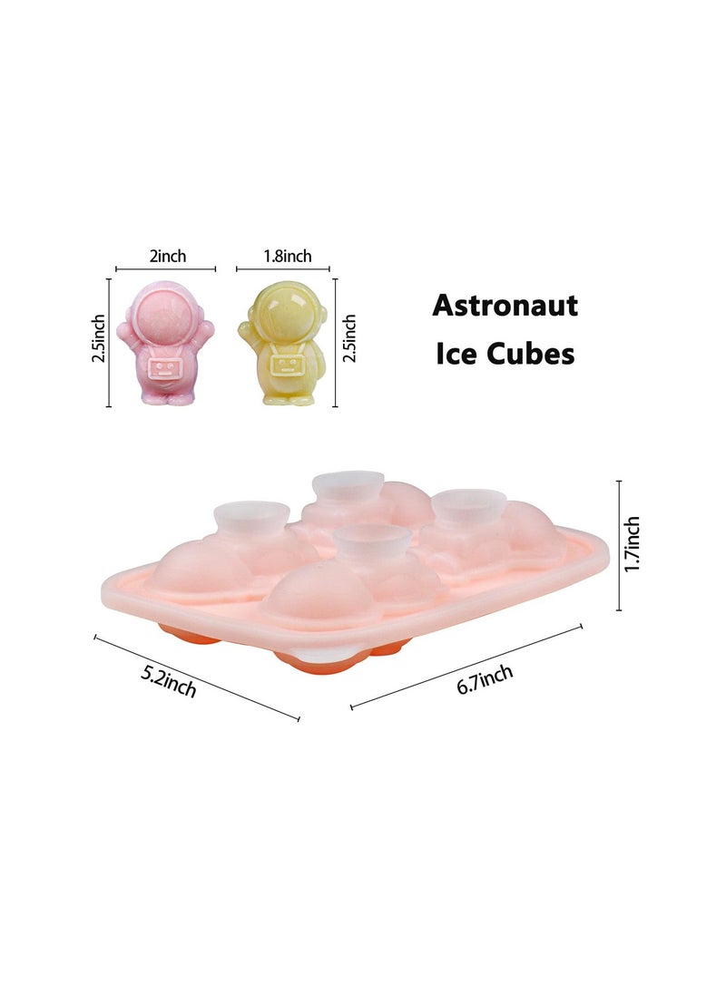 SYOSI - Astronaut Ice Cube Mold, Cute Spaceman Shape Ice Cube Tray, 4 Astronaut Ice Balls for Chilling Drinks, Silicone Ice Mold Mold - Image 1