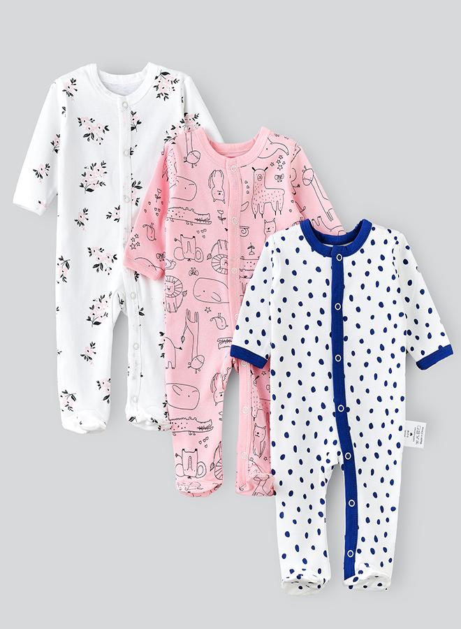 babyqlo Playful Patterns Romper Collection Set of 3  - Image 1