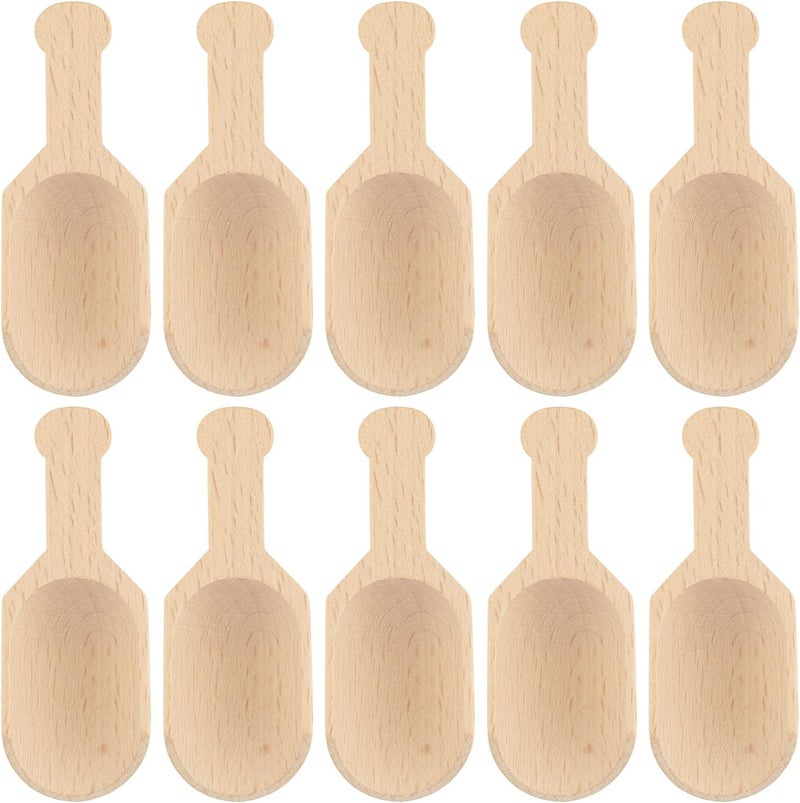 AUEAR , Mini Wooden Scoops Unpainted Wooden Kitchen Spoon for Candy Spices Parties Bath Salts Candy Essential (20 Pack, Half Handle) - Image 1