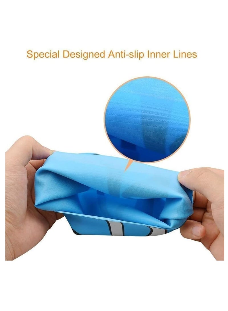 ECVV قبعات السباحة للأطفال من ECVV - عبوة من 2 قبعات سباحة ممتعة من السيليكون للبنات والأولاد، قبعات سباحة مقاومة للماء مع رسومات أسماك قرش كرتونية - Image 3