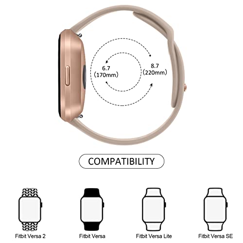 Tobfit Silicone Band for Fitbit Versa 2 Fitness Tracker, Soft Quick-Release Sport Strap for Fitbit Versa SE Fitness Tracker (Watch Not Included), Wristband with Metal Buckle for Men Women(Tawny Brown) - Image 2