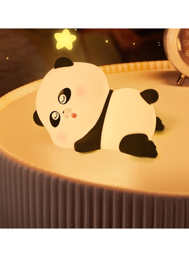 Panda Silicone Night Light for Kids, Tap Control 16 RGB Colors Cute Bear Lamp with Timer, 1200mAh Rechargeable Baby Bedside Light, 8-12 Hours Runtime, CE Certified, Gift for Children Bedroom - Image 2