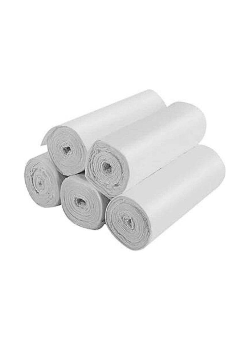 Disposable Strong & Biodegradable Trash Can Bin Liners, 5 Rolls  Small WHITE Trash Bags Strong Garbage Bags, Waste Basket Liner, for Home, Kitchen, Office 90 X 110CM 20KG  - Image 1