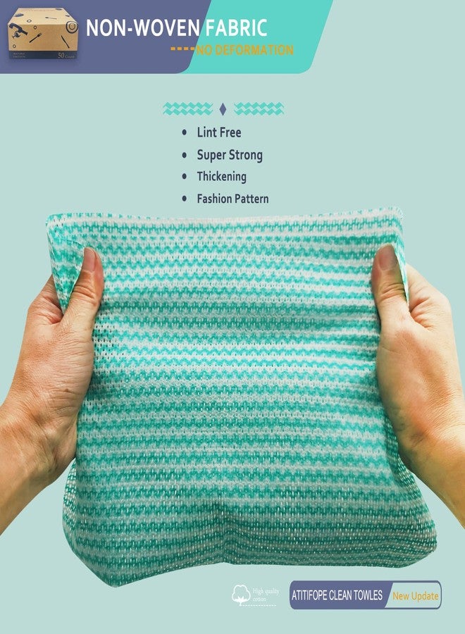 Atitifope Heavy Duty Wipes Dish Cloths 50Pieces Reusable Wipes Multi-use Cleaning Cloths Towels - Image 2