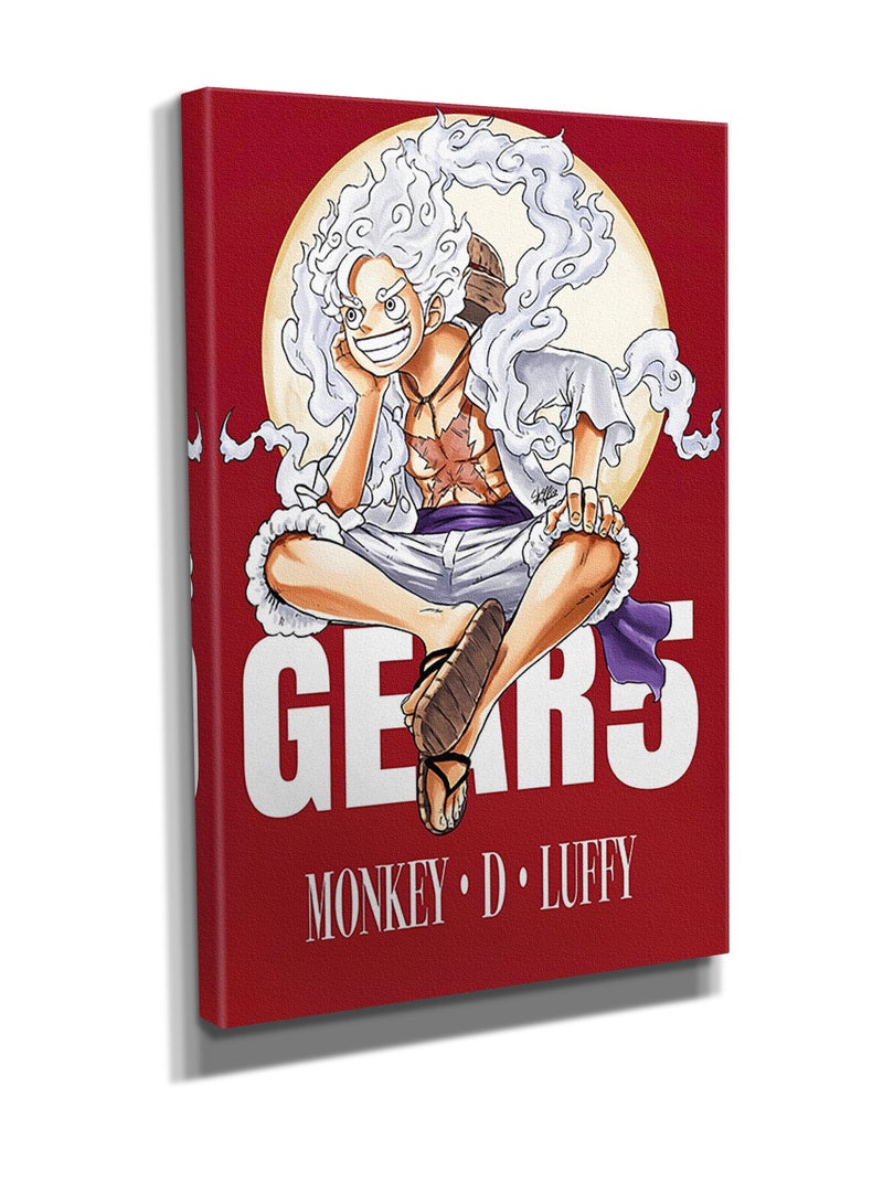 مودكلاس لوحة جدارية كانفس بإطار خشبي ون بيس لوفي جير  5 - Image 3