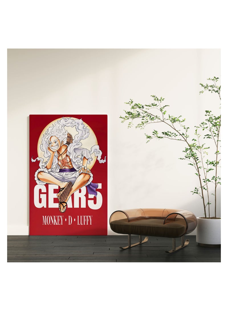 مودكلاس لوحة جدارية كانفس بإطار خشبي ون بيس لوفي جير  5 - Image 2