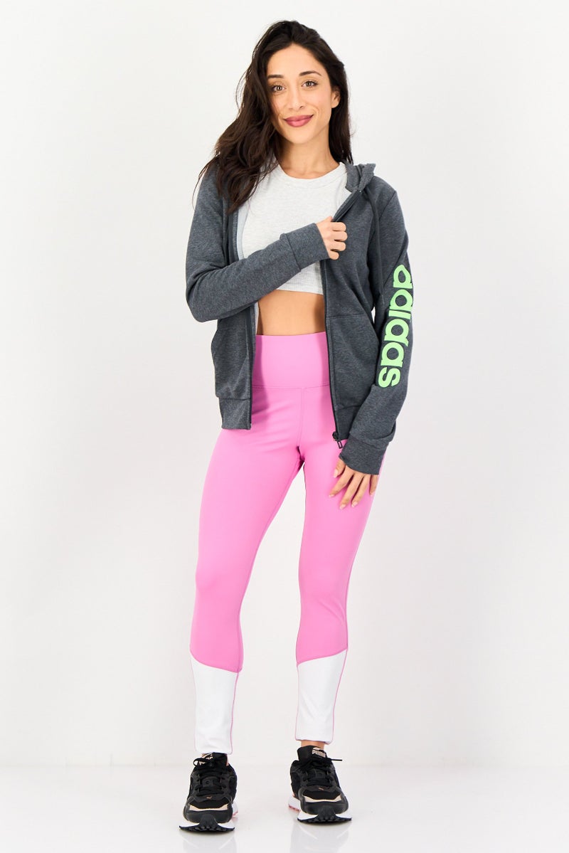 Adidas هودي خارجي طويل الأكمام للنساء، رمادي - Image 4