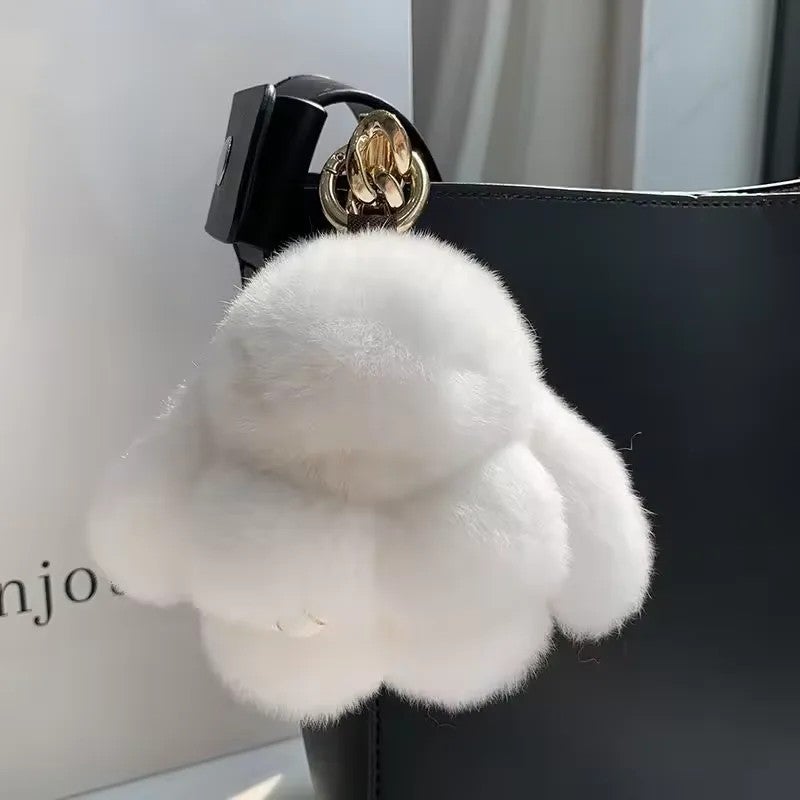Y&D Real Rabbit Fur Long Ear Bunny Keychain Rabbit Doll Pendant Toys Keyring Handbag Charm Ornament Pompom Plush Jewelry Gifts - Image 1