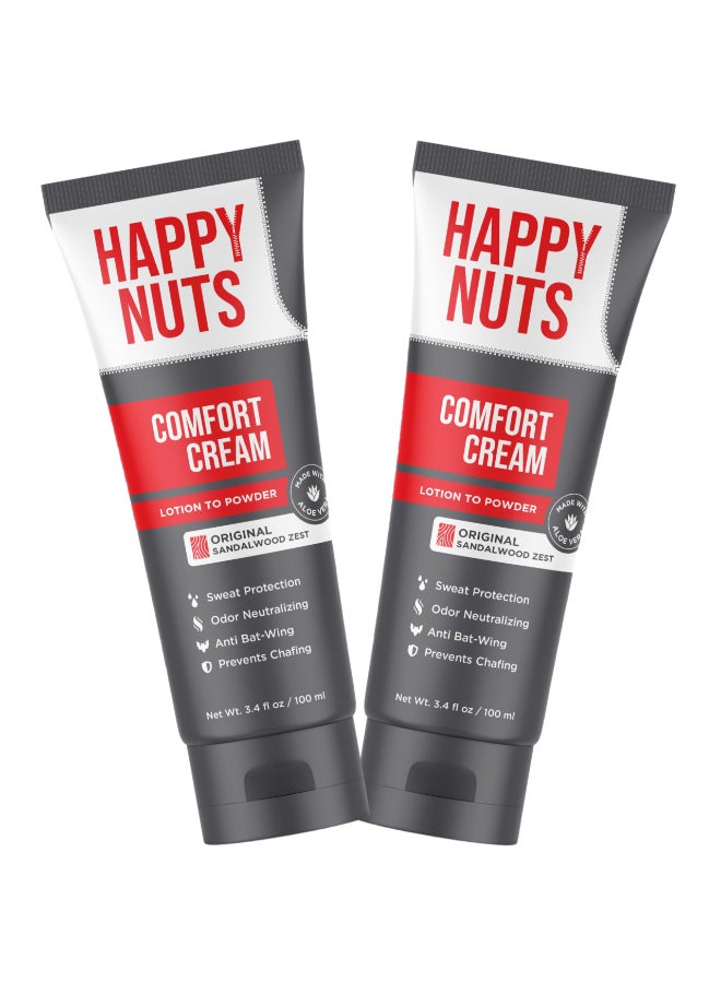HAPPY NUTS Comfort Cream Deodorant For Men AntiChafing Sweat Defense Odor Control AluminumFree Mens Deodorant Hygiene Products for Mens Private Parts 34 Fl Oz 2 Pack Original Scent - Image 2