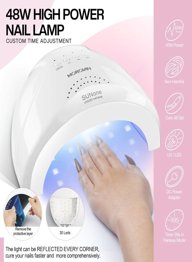 Morovan Gel Nail Polish Kit: 12 Colors Gel Nail Polish Set with U V/LED Light Nude Pink Blue Haze Gel Polish Nail Art Decorations Manicure Tools DIY Salon Home Gifts - Image 5