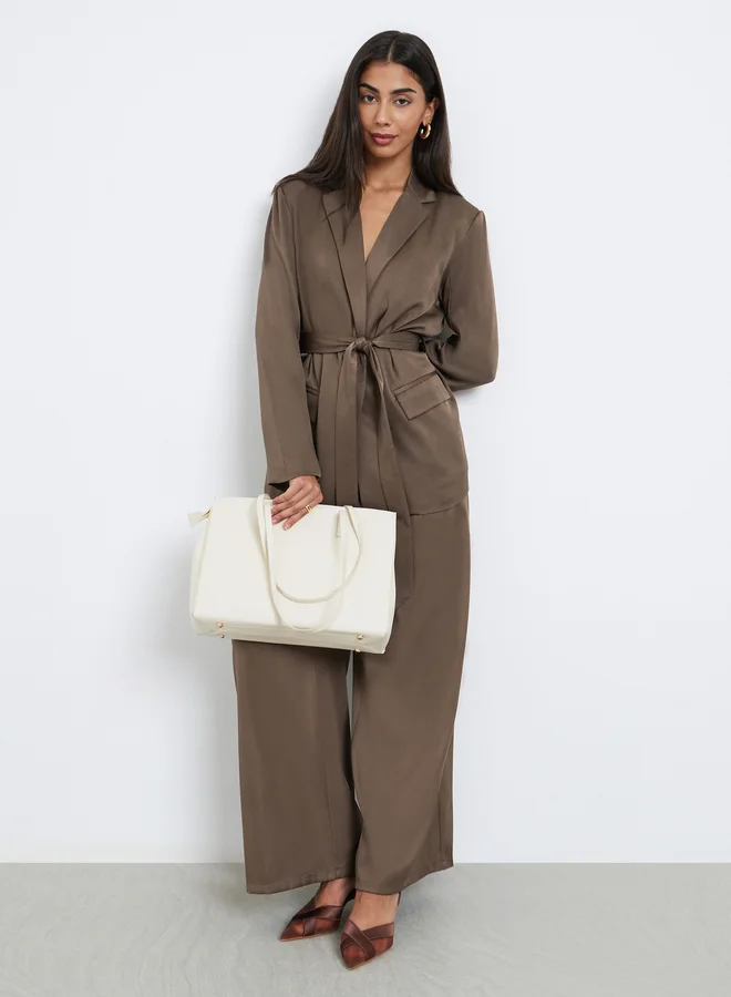Styli Styli Women Regular Fit Longline Belted Blazer