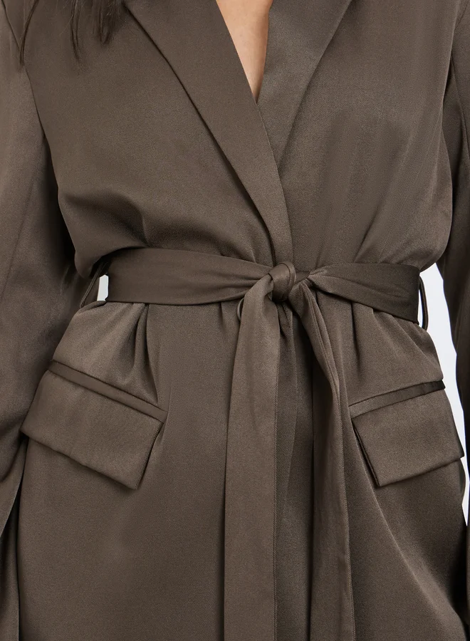 Styli Styli Women Regular Fit Longline Belted Blazer