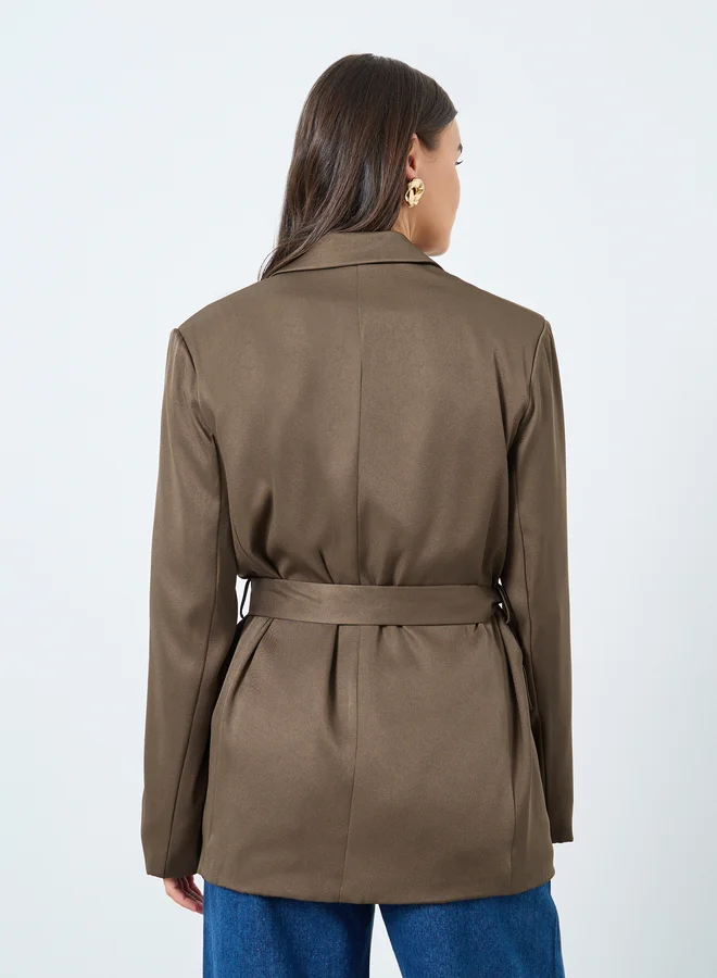 Styli Styli Women Regular Fit Longline Belted Blazer