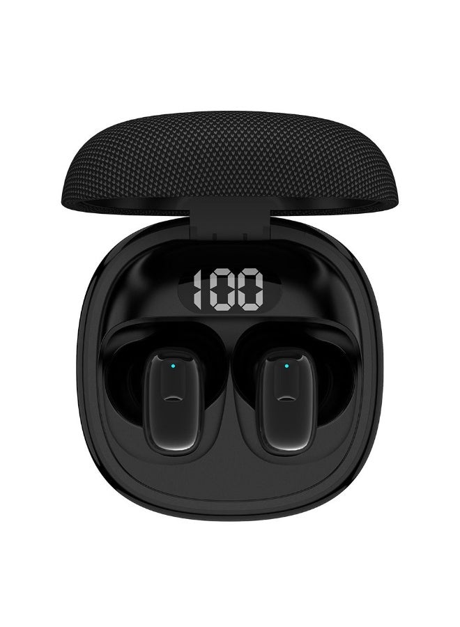Etrain True Wireless Earbuds With Fabric Charging Case - Black - Image 4