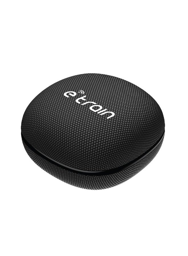 Etrain True Wireless Earbuds With Fabric Charging Case - Black - Image 1