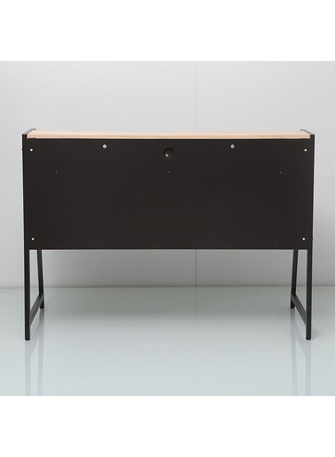 DANUBE HOME Gracyn Study Desk Computer Table Office Desk Workstation Modern PC Laptop Gaming Table Wooden Study Table For Home Office Oak/Black - Image 5