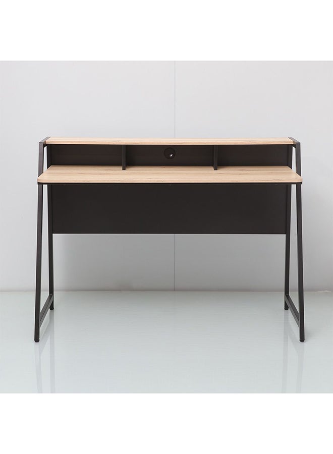 DANUBE HOME Gracyn Study Desk Computer Table Office Desk Workstation Modern PC Laptop Gaming Table Wooden Study Table For Home Office Oak/Black - Image 4