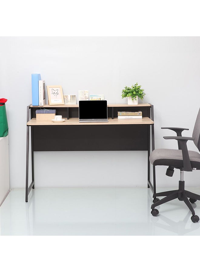 DANUBE HOME Gracyn Study Desk Computer Table Office Desk Workstation Modern PC Laptop Gaming Table Wooden Study Table For Home Office Oak/Black - Image 1