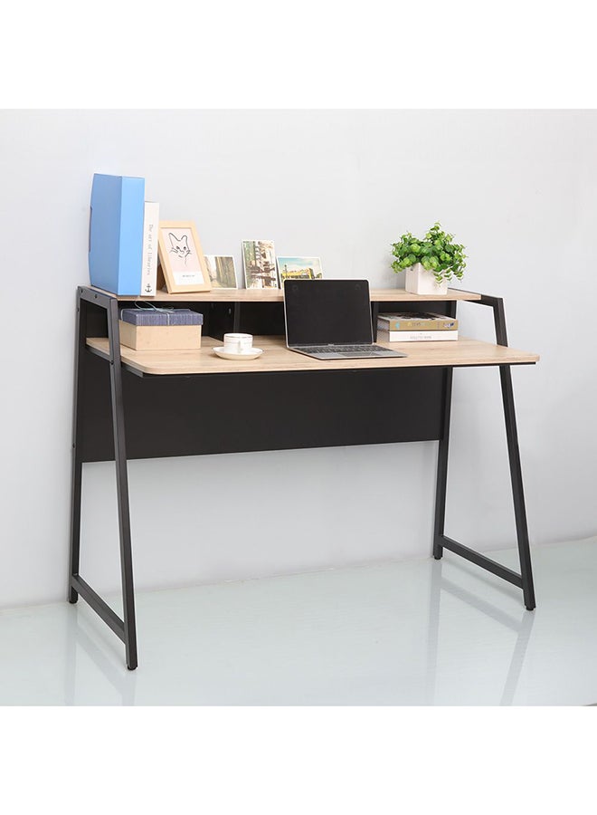 DANUBE HOME Gracyn Study Desk Computer Table Office Desk Workstation Modern PC Laptop Gaming Table Wooden Study Table For Home Office Oak/Black - Image 2