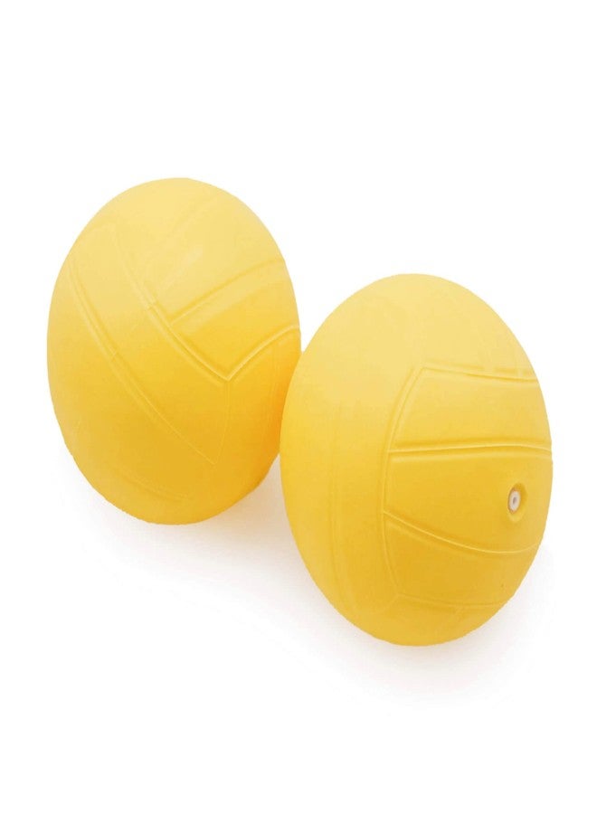 Aolowewin Spike Replacement Balls, Roundnet Game Extra Balls, for Playground, Water Pool Lawn Beach, Yellow 3.5-inch (2-Pack Balls with Pump) - Image 3