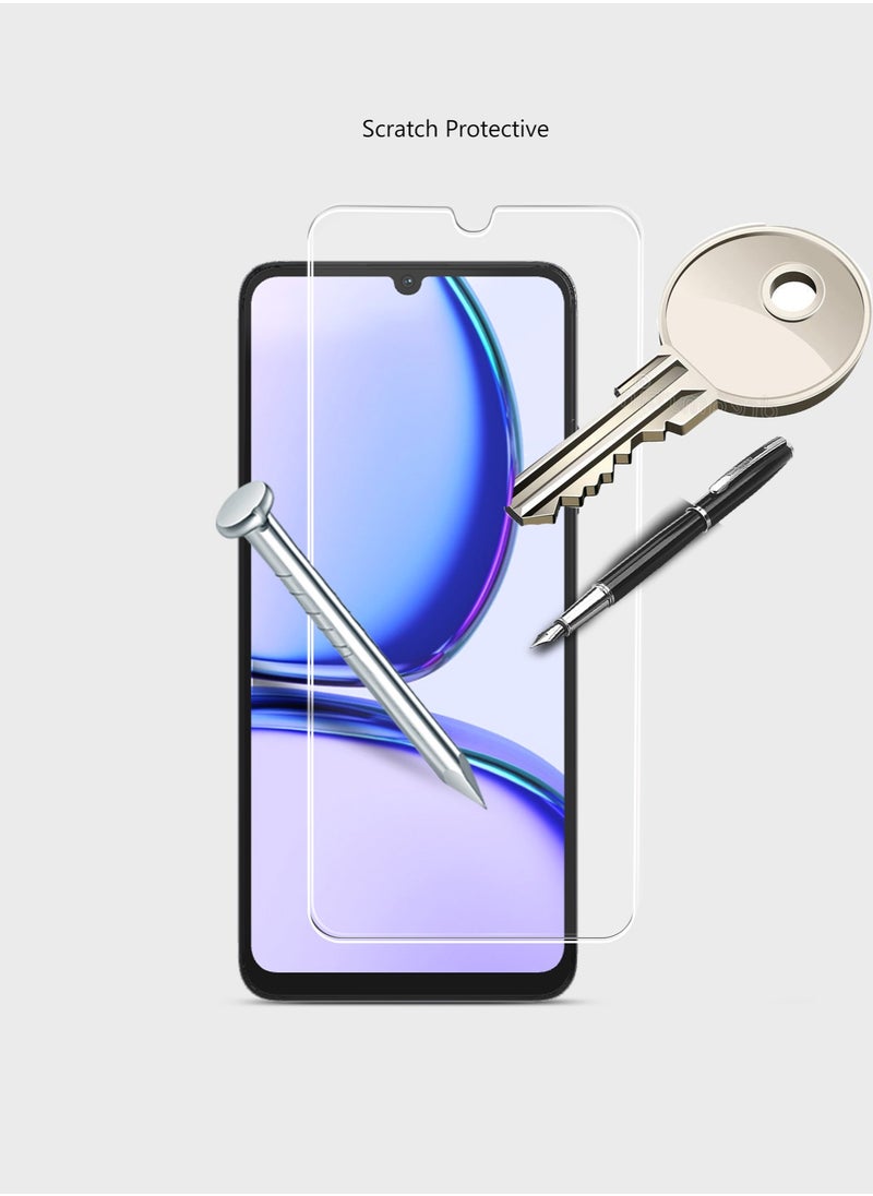 Techie - HD Tempered Glass Screen Protector for Realme C51 - Anti Reflection Anti Bubbles 9H Hardness 0.33 mm Rounded Edges Easy Installation - Image 1