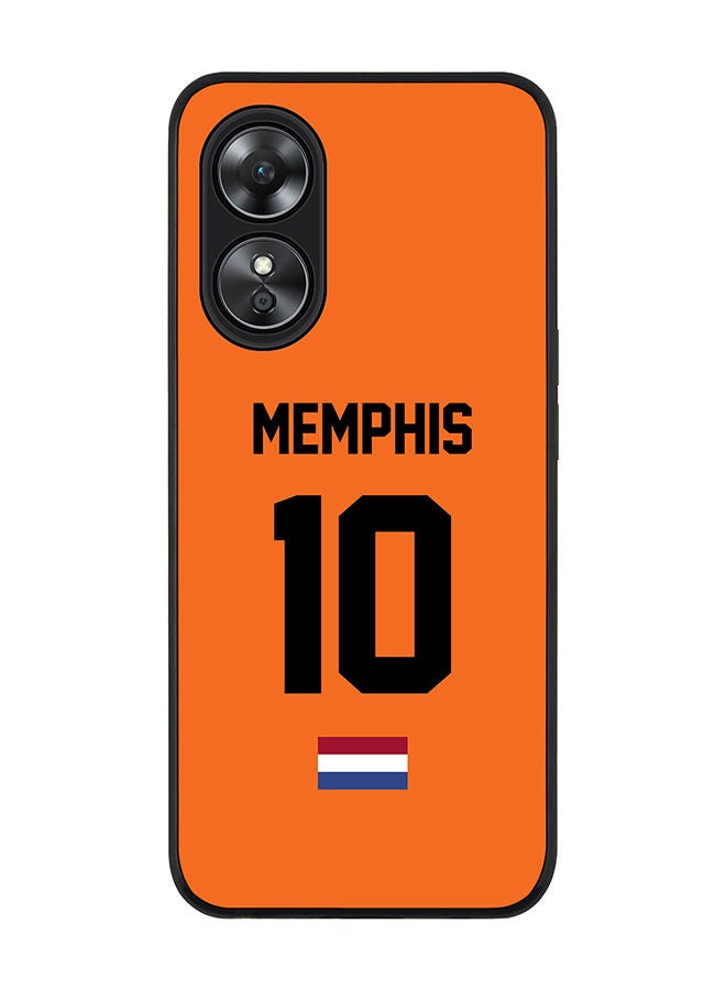 Stylizedd Rugged Black edge case for Oppo A97 Slim fit Soft Case Flexible Rubber Edges Anti Drop TPU Gel Thin Cover - Football Team - Netherlands Player Name - Memphis - Image 1