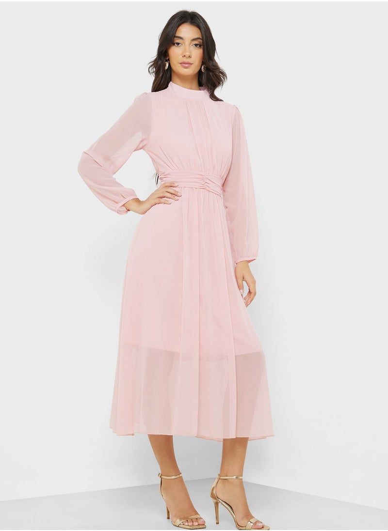 ايلا - فستان A-Line وردي - Image 1