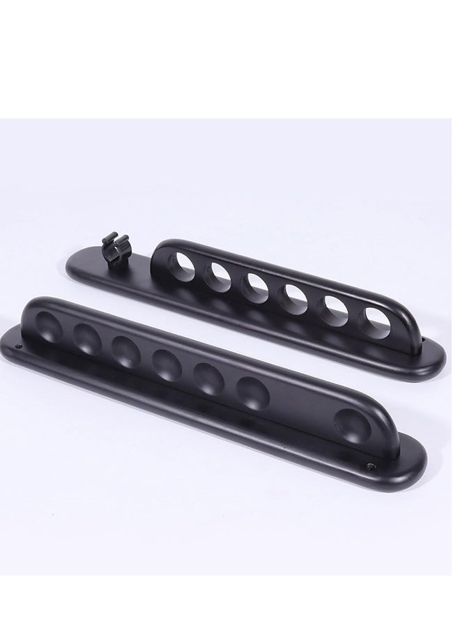 Generic 2 Piece Wall Mount Billiard Pool Cue Rack, Solid Wood Billiards Rack, Durable Billiard Cue Holder, Protect The Cues from Damage (Black)  - Image 1