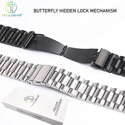 T TECLUSIVE Ultra Luxury Stainless Steel Metal Chain Strap Band Compatible for iWatch Ultra 2 49mm / Series 10 46mm / Series 9 8 7 45mm / Series 6 5 SE 44mm with Watch Adjuster Tool (Silver) - Image 4