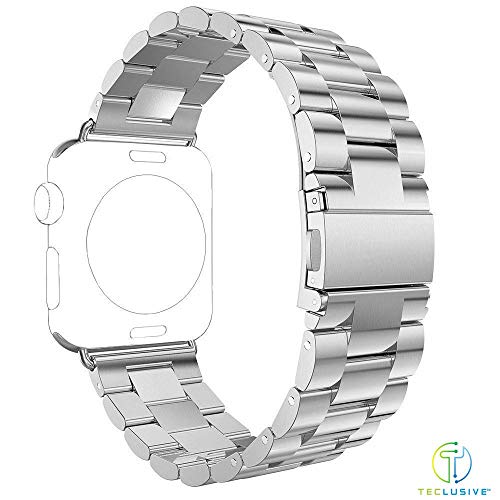 T TECLUSIVE Ultra Luxury Stainless Steel Metal Chain Strap Band Compatible for iWatch Ultra 2 49mm / Series 10 46mm / Series 9 8 7 45mm / Series 6 5 SE 44mm with Watch Adjuster Tool (Silver) - Image 2