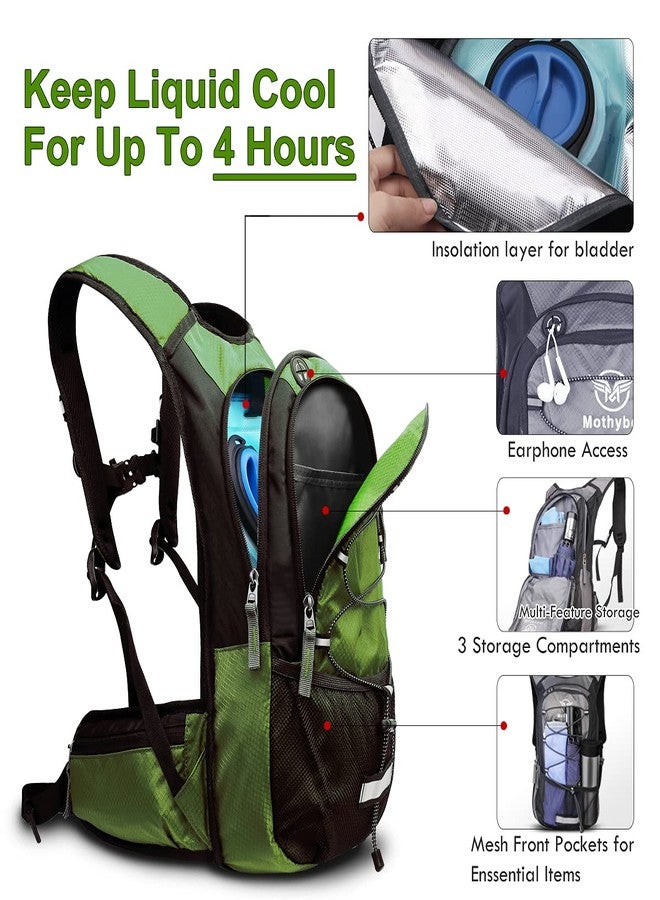 Mothybot Hydration Pack, Insulated Hydration Backpack with 3L BPA Free Water Bladder and Large Storage, Hiking Backpack for Men, Women for Running, Cycling, Camping - Keep Liquid Cool up to 5 Hours - Image 2