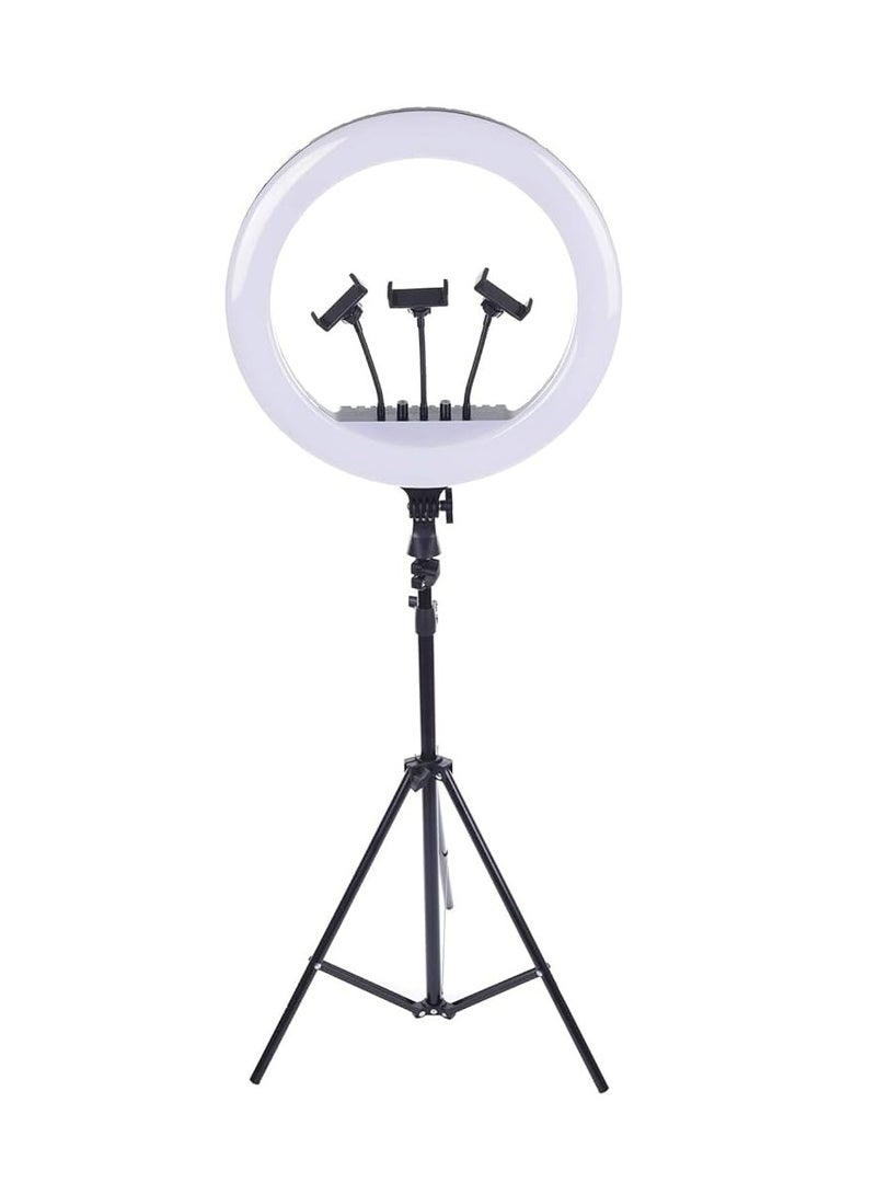 Professional RL-18 LED Ring Light with 3 Phone Holders – Enhance Your Videos & Photos - Image 4