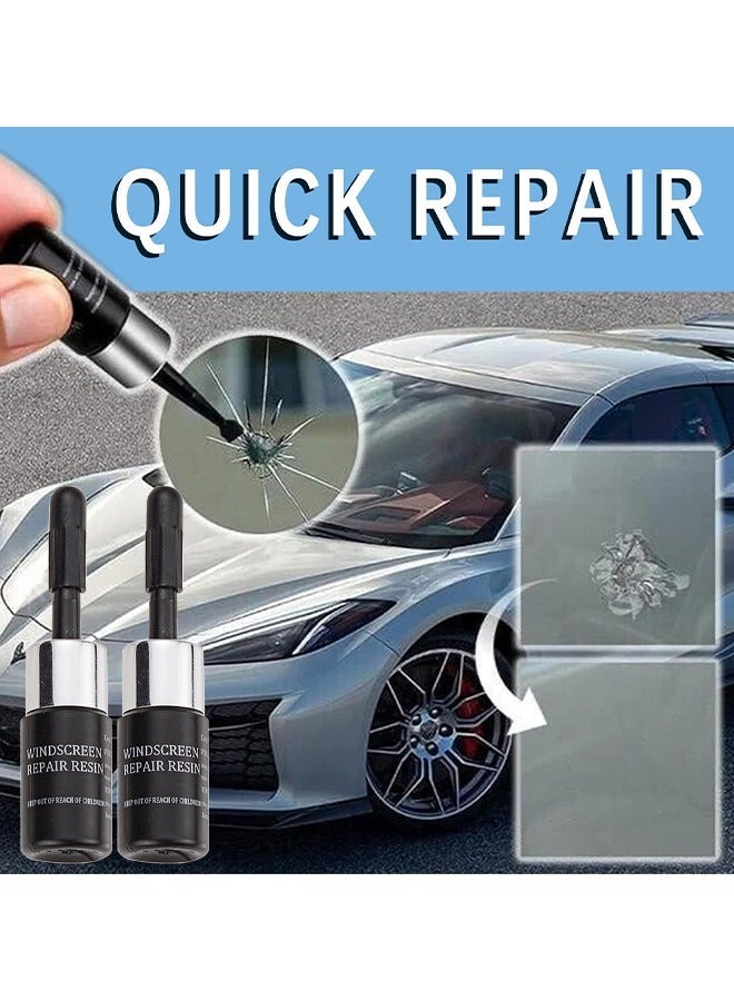 TRUEFUL Windshield Crack Repair Kit, 2PCS Black Windscreen Repair Kit, Repair Fluid Kit, Car Windshield Kits DIY Cars Window Tools, Glass Corrector Set, Crack Repairing, Nicks For Car - Image 3