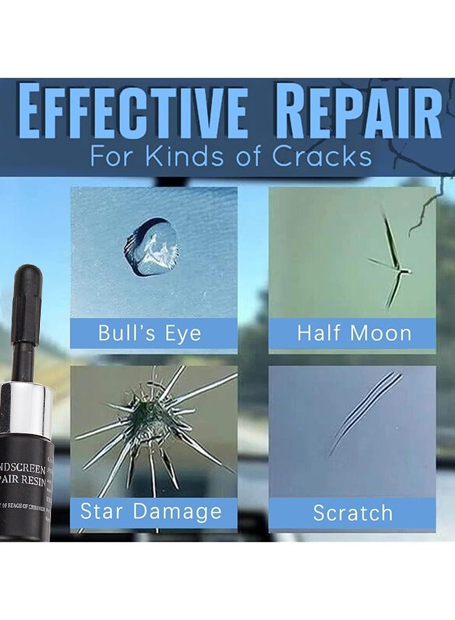 TRUEFUL Windshield Crack Repair Kit, 2PCS Black Windscreen Repair Kit, Repair Fluid Kit, Car Windshield Kits DIY Cars Window Tools, Glass Corrector Set, Crack Repairing, Nicks For Car - Image 5