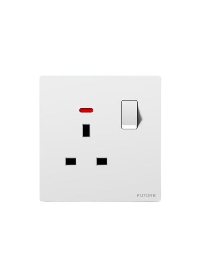 Future Single Switched Power Socket Outlet 13A Wall Mounted Electrical Socket for Home Office Bedroom Hotel and Commercial Applications with Safe Reliable Power Distribution Design - Image 1