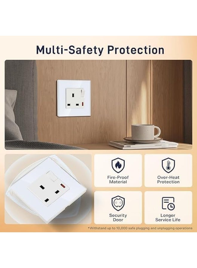 Future Single Switched Power Socket Outlet 13A Wall Mounted Electrical Socket for Home Office Bedroom Hotel and Commercial Applications with Safe Reliable Power Distribution Design - Image 2