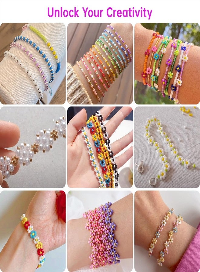 Redtwo 3mm 45000pcs Glass Seed Beads Kit, 7 Boxes 144 Colors Small Beads for Bracelets, Friendship Bracelet Kit with Charms and Letters - Image 4