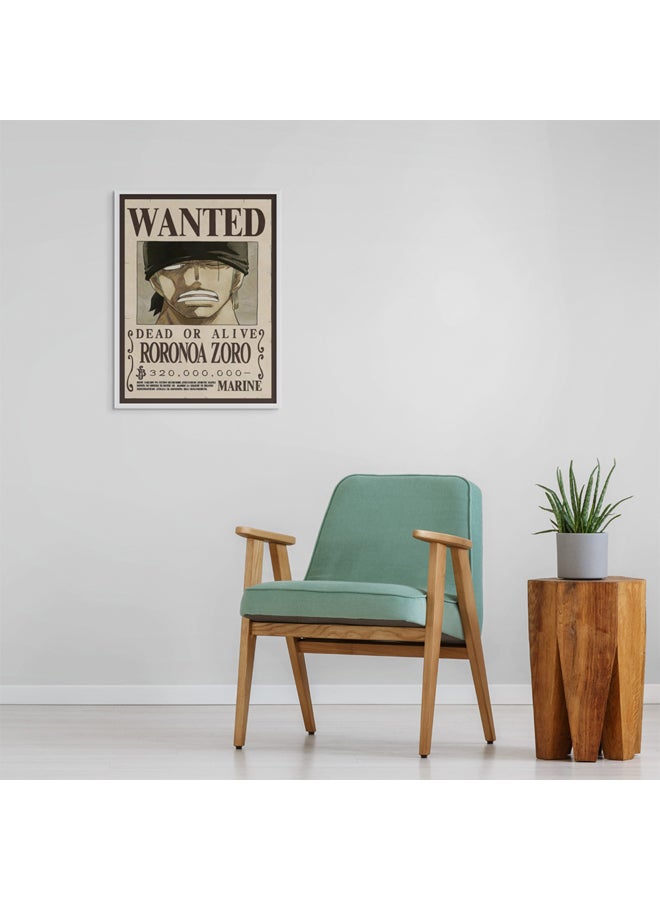 Art Decor Framed Fine Art of One Piece Wanted Poster Wall Art Roronoa Zoro Artwork Anime Portrait Art Print Wall Décor for Bedroom Boy Room Living Room Gaming Room - Image 2