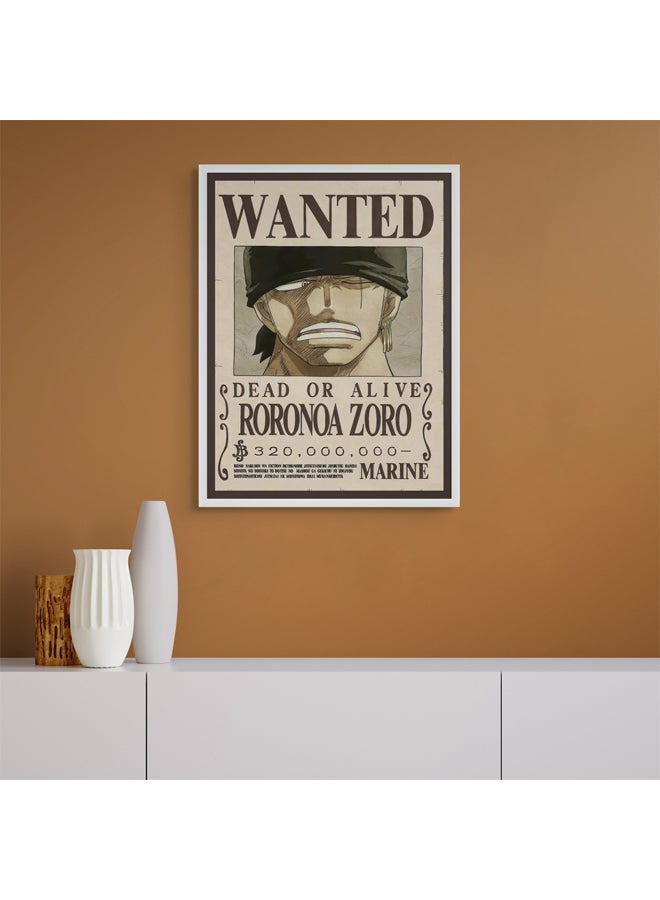 Art Decor Framed Fine Art of One Piece Wanted Poster Wall Art Roronoa Zoro Artwork Anime Portrait Art Print Wall Décor for Bedroom Boy Room Living Room Gaming Room - Image 3