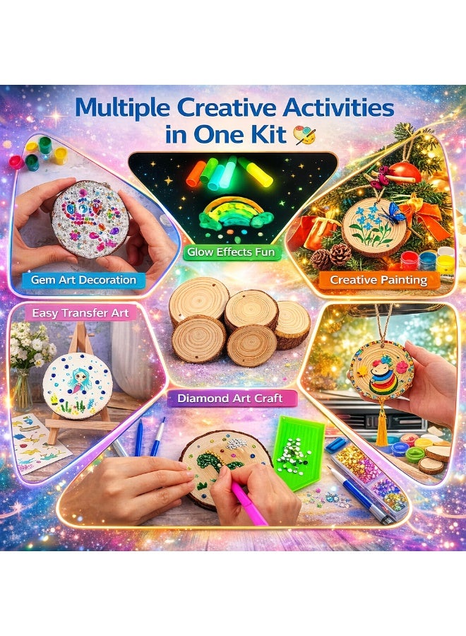 Maanys Glow-in-the-Dark Wooden Painting Kit for Kids (Ages 5–12) – Creative Arts & Crafts Set with Paint Supplies, DIY Craft Toy for Boys & Girls, Ideal Birthday & Party Gift - Image 3