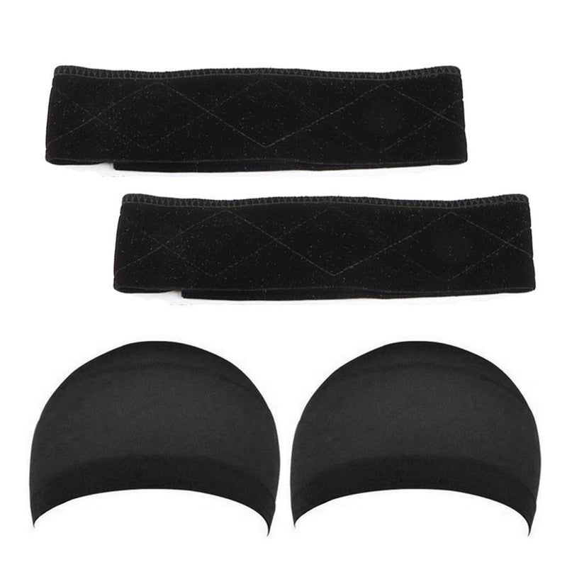 IVYRISE Velvet Wig Grip Headbands and Mesh Wig Caps Set  Edge Saver No Slip Elastic Headbands for Women Stretch Mesh Hair Nets Wig Bands