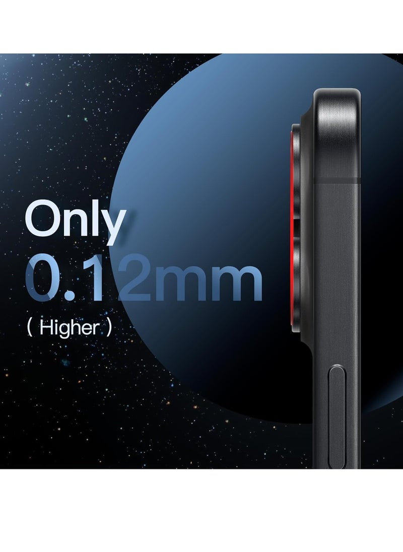 Raxoom Camera Lens Protector for iPhone 15 Pro 6.1-Inch and iPhone 15 Pro Max 6.7-Inch, Full Coverage 9H Tempered Glass Ring Cover, Matte Metal Plate, Case Friendly, 1-Pack (Space Black) - Image 5