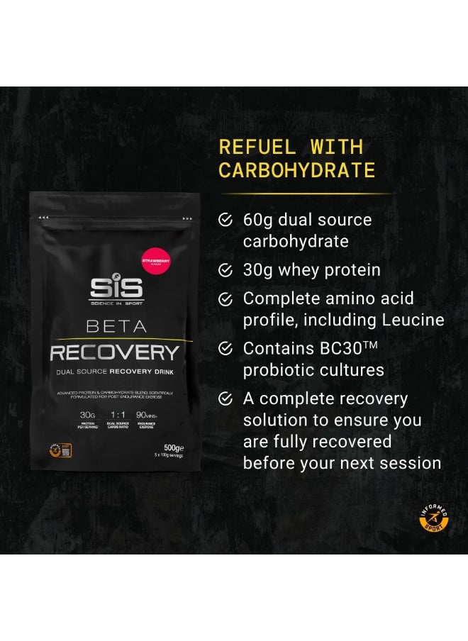 SIS BETA Recovery Dual Source Recovery Drink | Strawberry Flavour, 30g Protein per Serving, 500g  - Image 3
