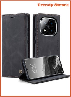 CaseMe For Xiaomi Redmi Note 14 Pro+ Cover, Magnetic Adsorption Full Body Shockproof Protective 14 Pro Plus Flip Cover, PU Leather Hidden Stand Wallet Case  - Image 1