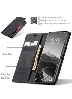 CaseMe For Xiaomi Redmi Note 14 Pro+ Cover, Magnetic Adsorption Full Body Shockproof Protective 14 Pro Plus Flip Cover, PU Leather Hidden Stand Wallet Case  - Image 2