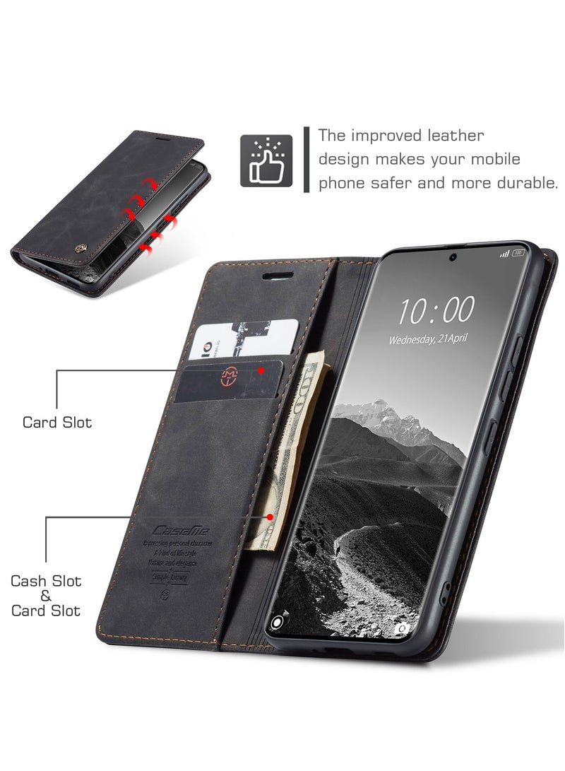 CaseMe For Xiaomi Redmi Note 14 Pro+ Cover, Magnetic Adsorption Full Body Shockproof Protective 14 Pro Plus Flip Cover, PU Leather Hidden Stand Wallet Case - Image 2