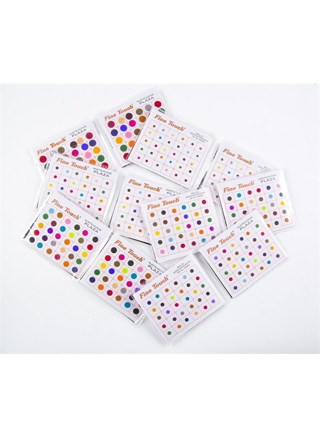 Fine Touch 720 Bindi Count Multi Color Multi Size Polka Dots Indian Daily Use or Craft work Bindi (Multicolored) - Image 1