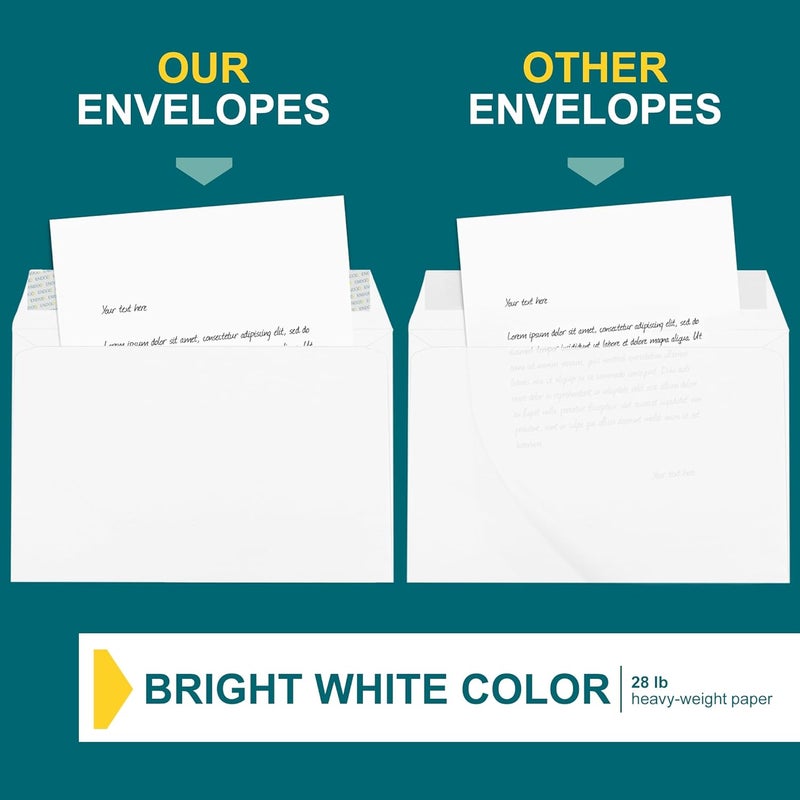 EnDoc 6x9 Booklet Envelopes - 50 pack - Mailing Envelopes with Gummed Seal - White Letter Envelopes Open-Side 6x9 Envelopes - 28 lb Heavy Duty Paper Plain Envelopes for Catalogs, Business, Booklets - Image 5
