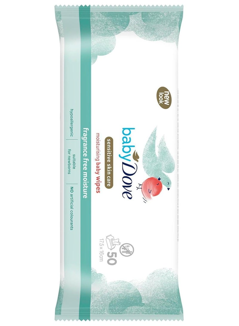 Baby Dove Fragrance Free Moisture suitable for newborns Wipes fragrance-free cleansing wipes 50 pcs - Image 2