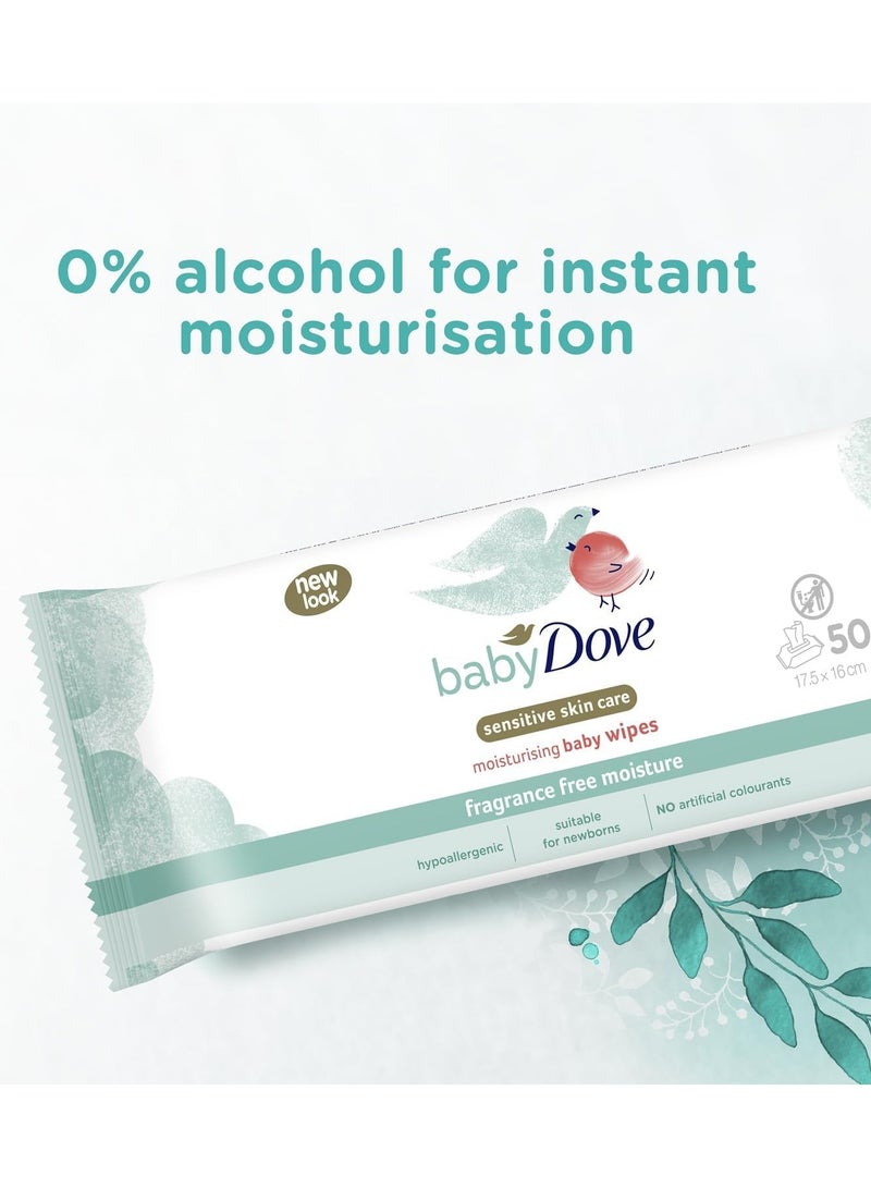 Baby Dove Fragrance Free Moisture suitable for newborns Wipes fragrance-free cleansing wipes 50 pcs - Image 1